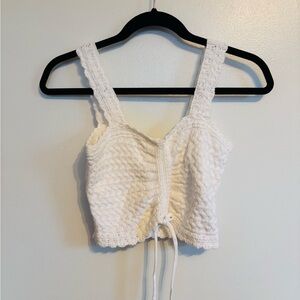 Hollister White Knit Tank Top